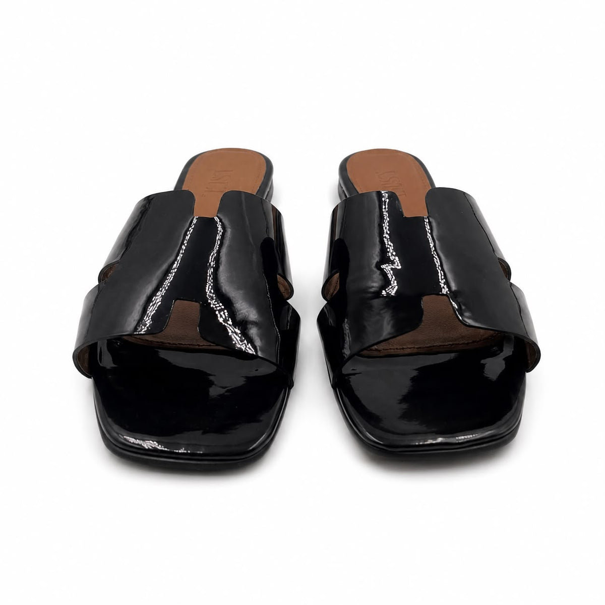 Hélène : Sandales Femme - Cuir Verni Noir
