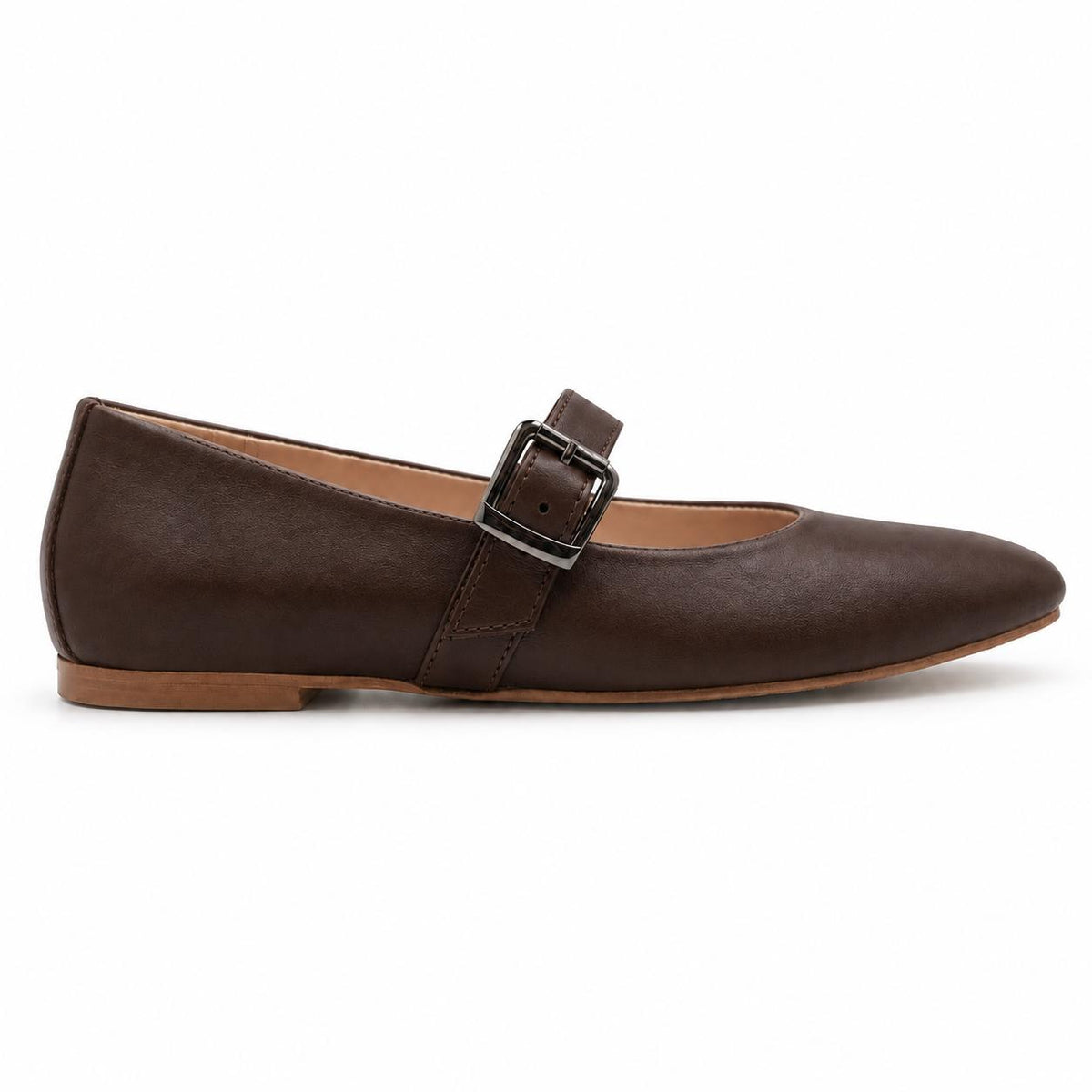 Mary : Ballerines Femme - Cuir Marron